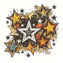 stars scattered tattoo design idea