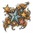 stars scattered tattoo design idea