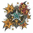stars scattered tattoo design idea