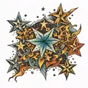stars scattered tattoo design idea