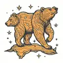 A bear looking at the big dipper constellation tattoo design idea