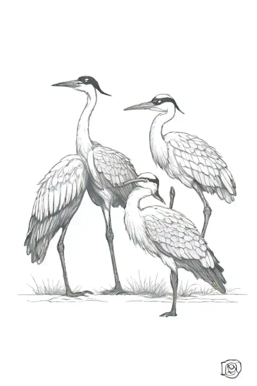 two cranes and a texas flag tattoo design idea