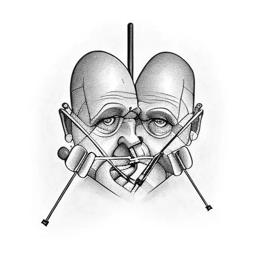 a pair of crutches in remembrance of my physically challenged dad; tattoo design idea