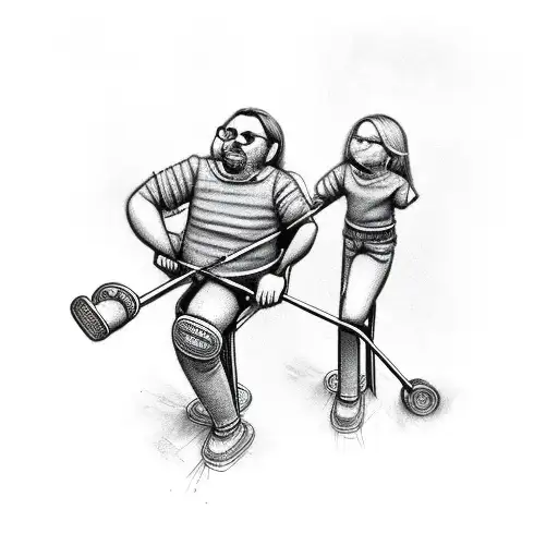 a pair of crutches in remembrance of my physically challenged dad tattoo design idea