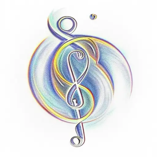 bass clef treble clef heart butterfly tattoo design idea