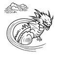 dragon chasing nimbus cloud tattoo design idea