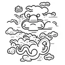 dragon chasing nimbus cloud tattoo design idea