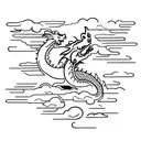 dragon chasing nimbus cloud tattoo design idea