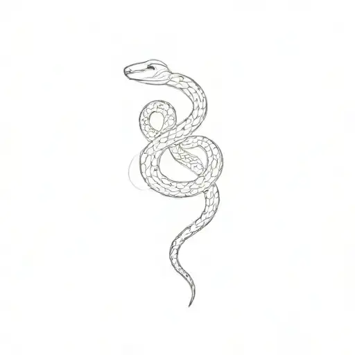 a snake on a black background tattoo design idea