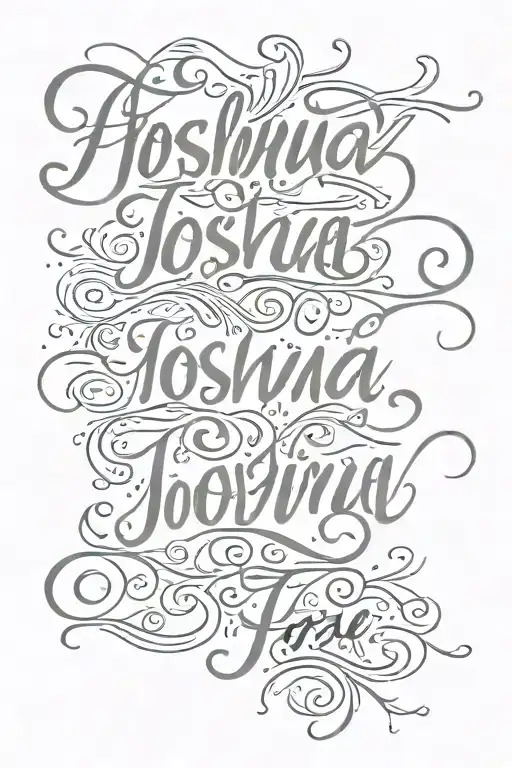 Joshua script lettering tattoo design idea
