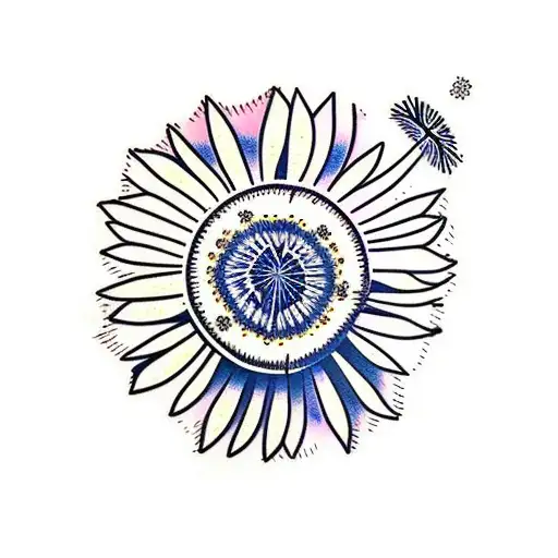 Dandelion with bandaid tattoo design idea