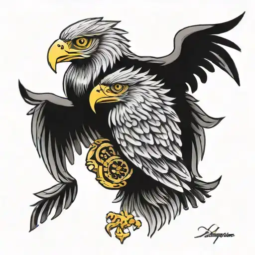 double-headed eagle tattoo design idea