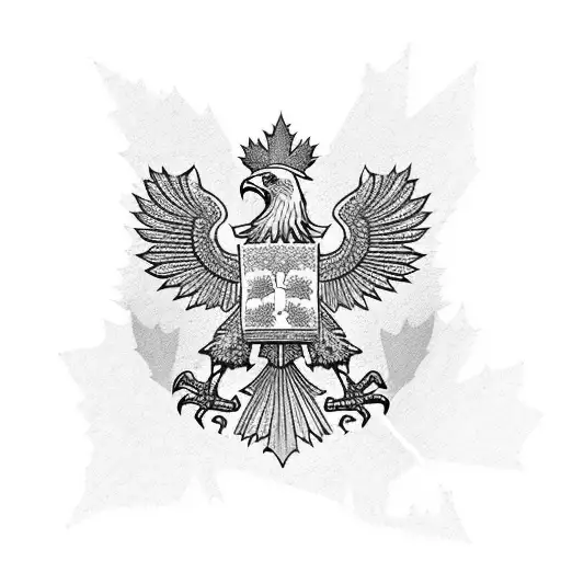  german eagle, iran map and canadian maple leaf tattoo design idea