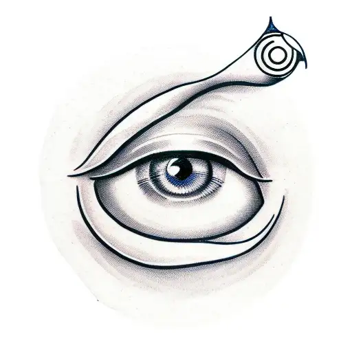 eye with teardrop and an Peace sign inside it  tattoo design idea