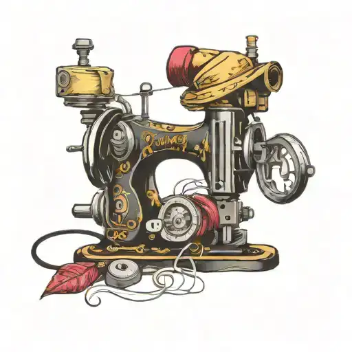 sewing machine tattoo design idea