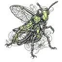 a grasshopper side sketch style tattoo tattoo design idea