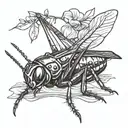a grasshopper side sketch style tattoo tattoo design idea