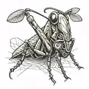 a grasshopper side sketch style tattoo tattoo design idea