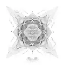 A geometric mandala design inspired by Japanese art, incorporating elements of water and sea creatures tattoo design idea