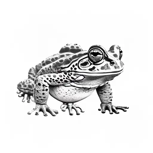 bufo toad and ayahuasca vines tattoo design idea