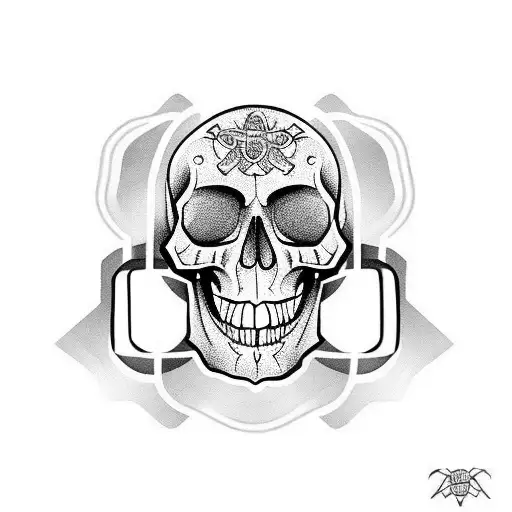 padlock with a skull instead the hole tattoo design idea