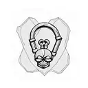 skull in a padlock shape tattoo design idea