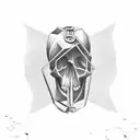 skull in a padlock shape tattoo design idea