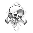 skull in a padlock shape tattoo design idea