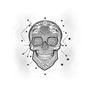 skull in a padlock shape tattoo design idea