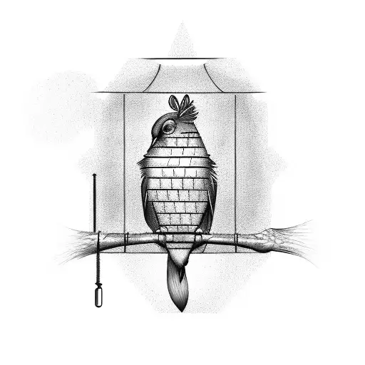 jcole caged bird tattoo design idea