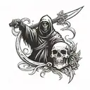 Grimreaper and dagger tattoo design idea