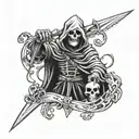 Grimreaper and dagger tattoo design idea