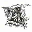 Grimreaper and dagger tattoo design idea