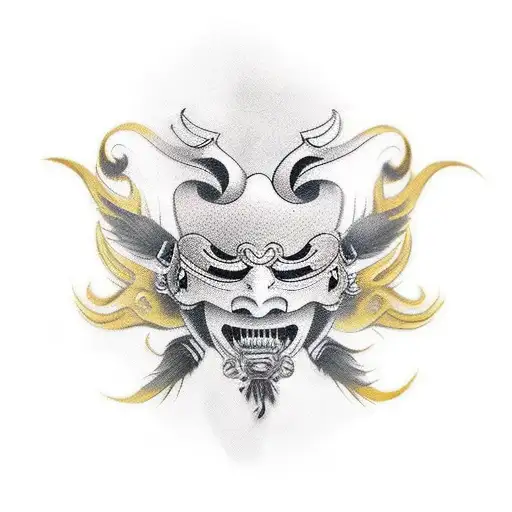 Korean Traditional Mask tattoo design idea