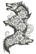 buffalo bills flowers water pisces vine wolf feathers tattoo design idea