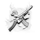 ak-47 tattoo design idea