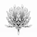 king protea flower tattoo design idea