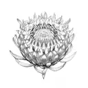 king protea flower tattoo design idea