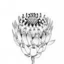 king protea flower tattoo design idea