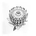 king protea flower tattoo design idea