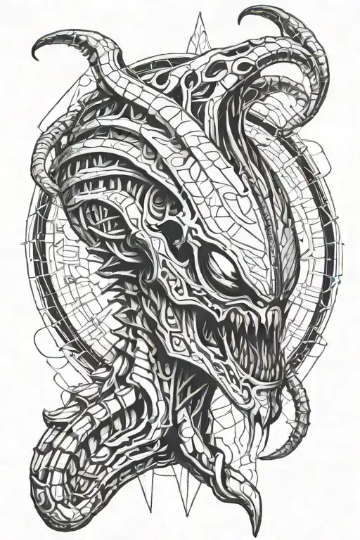 xenomorph sleeve tattoo design idea