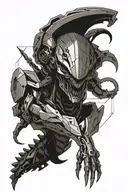 xenomorph mecha tattoo design idea