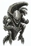 xenomorph mecha tattoo design idea