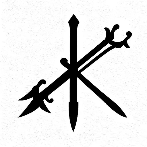 sword going through three hearts tattoo design idea