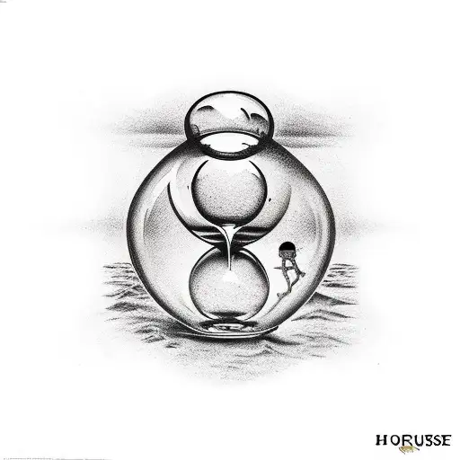 hourglass with something inside that signifies growth tattoo design idea
