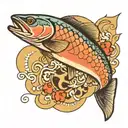 pacific salmon tattoo design idea