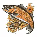 pacific salmon tattoo design idea