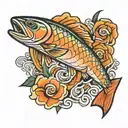 pacific salmon tattoo design idea