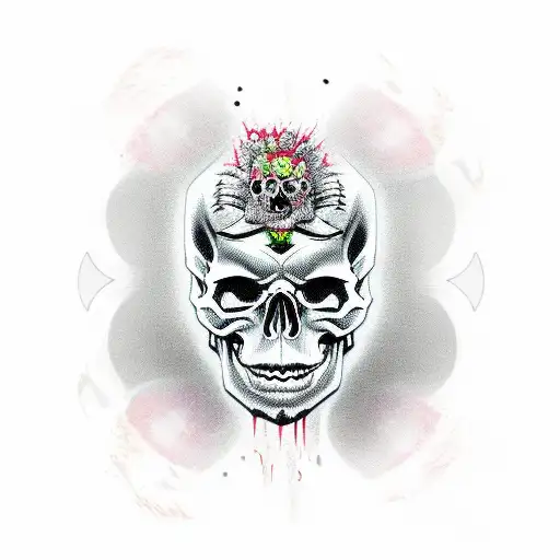skull death demons  tattoo design idea