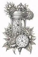 dagger, pocket watch, apple, pineapple, Superman, sunflower tattoo design idea